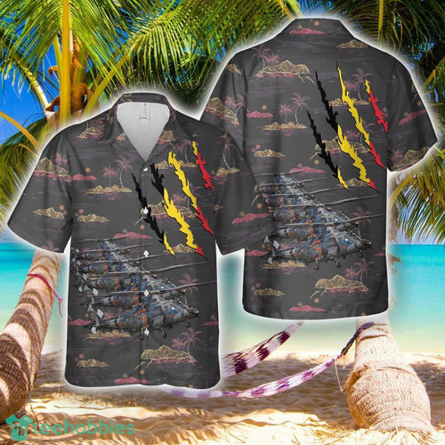 Agusta A109 H46 Helicopter 1st Wing Belgian Air Force (Razzle Blades) Hawaiian Shirt