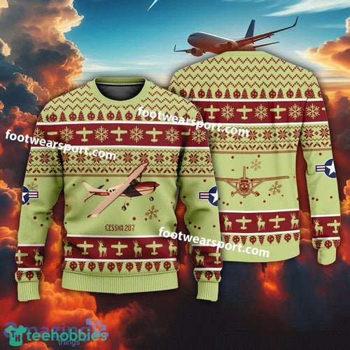 Aircraft Cessna 207 Christmas Sweater Gift Veteran