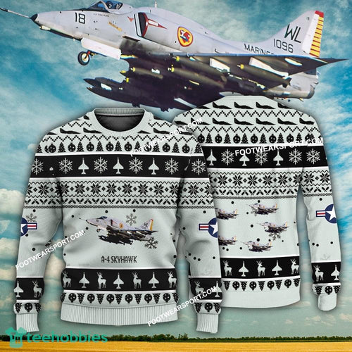 Aircraft Design A-4 Skyhawk A4 Ugly Christmas US Navy 3D Sweater Gift Veteran