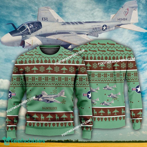 Aircraft Design A-6 Intruder A6 Ugly Christmas US Navy 3D Sweater Gift Veteran