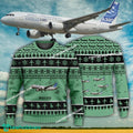 Aircraft Design Airbus A320 Ugly Christmas 3D Sweater Gift Veteran