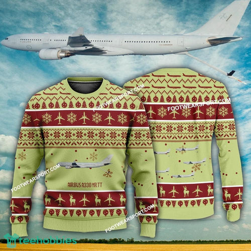 Aircraft Design Airbus A330 MRTT Ugly Christmas 3D Sweater Gift Veteran