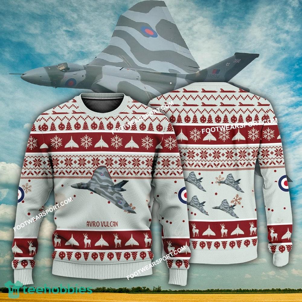 Aircraft Design Avro Vulcan Ugly Christmas 3D Sweater Gift Veteran