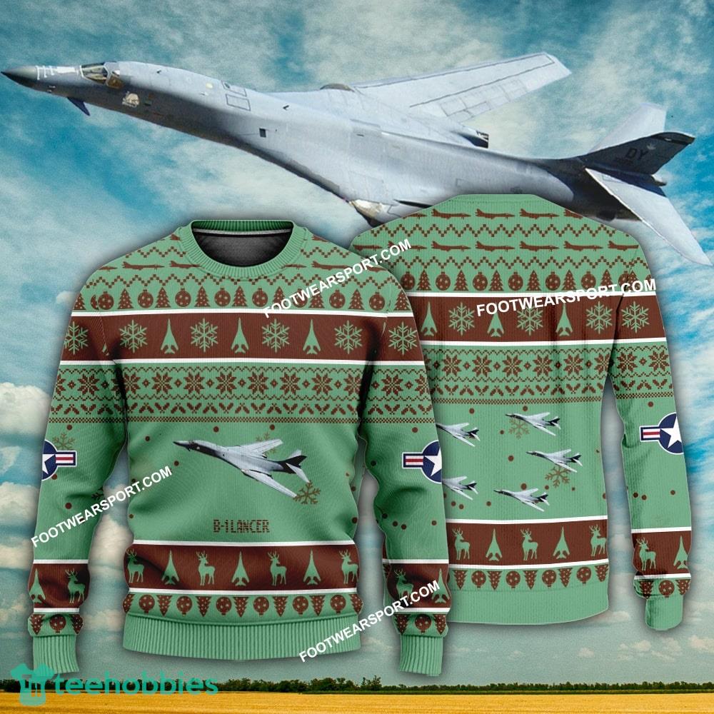 Aircraft Design B-1 Lancer B1 Ugly Christmas US Air Force 3D Sweater Gift Veteran