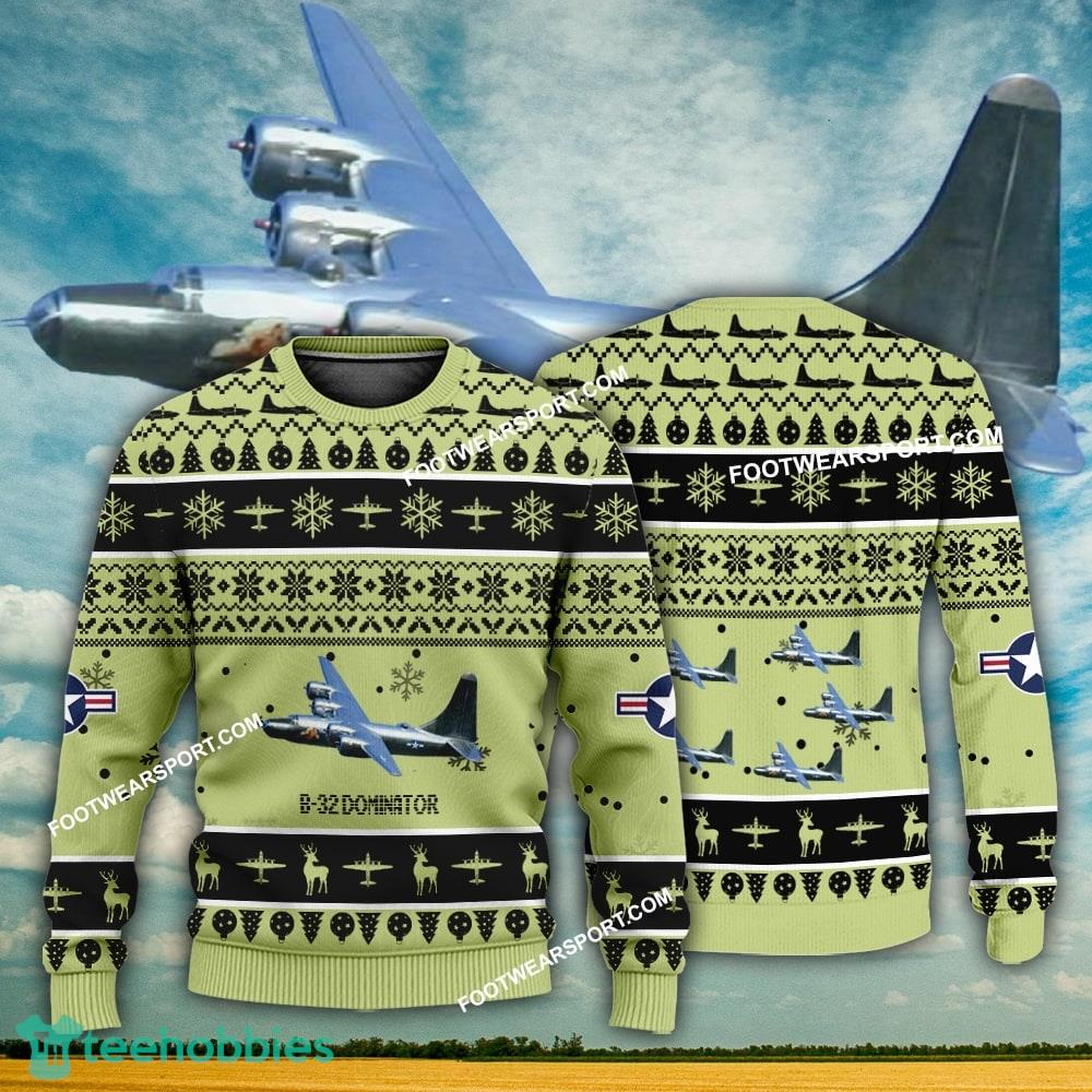 Aircraft Design B-32 Dominator B32 Ugly Christmas US Army 3D Sweater Gift Veteran