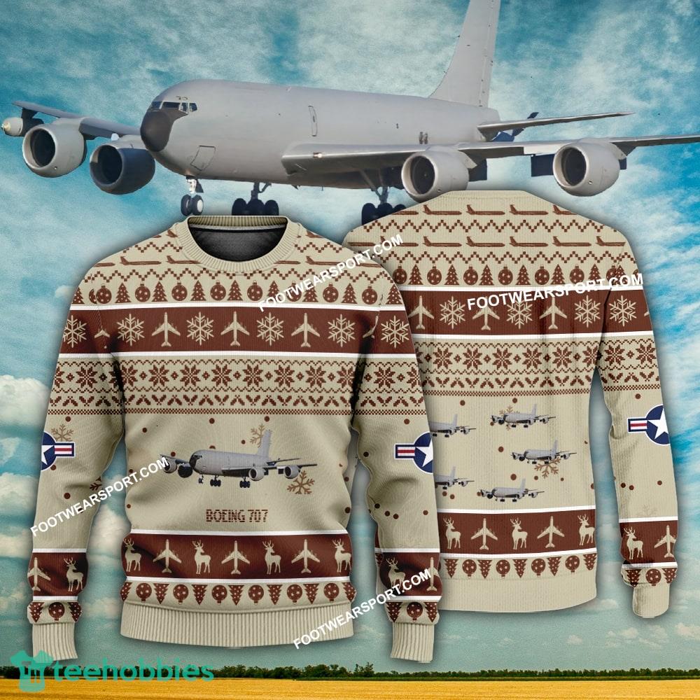 Aircraft Design Boeing 707 Ugly Christmas 3D Sweater Gift Veteran