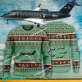 Aircraft Design Bombardier Challenger 600 series Ugly Christmas 3D Sweater Gift Veteran