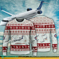 Aircraft Design Bombardier CRJ900 Ugly Christmas 3D Sweater Gift Veteran