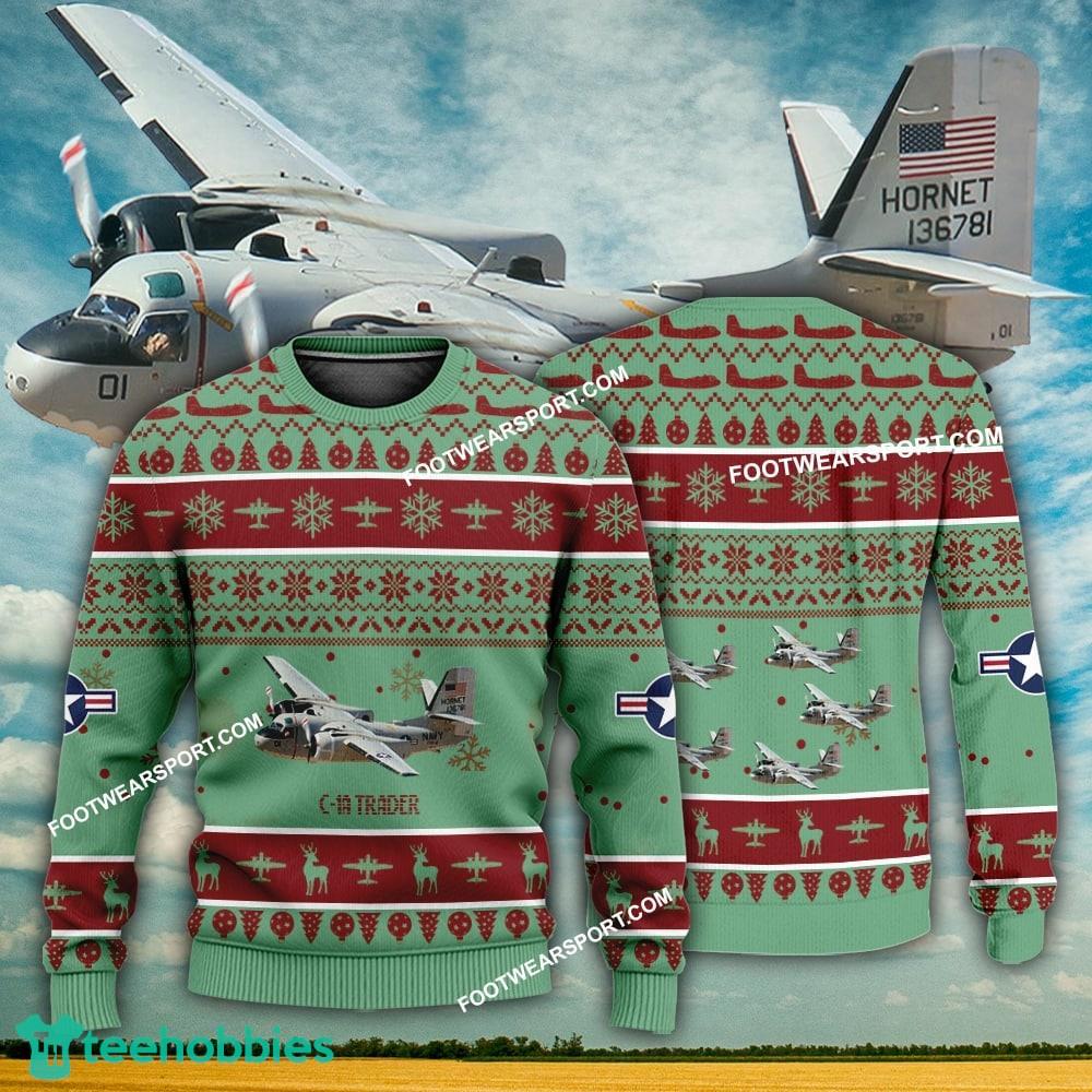 Aircraft Design C-1A Trader C1A Ugly Christmas US Navy 3D Sweater Gift Veteran
