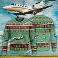 Aircraft Design Cessna Citation Jet Ugly Christmas 3D Sweater Gift Veteran