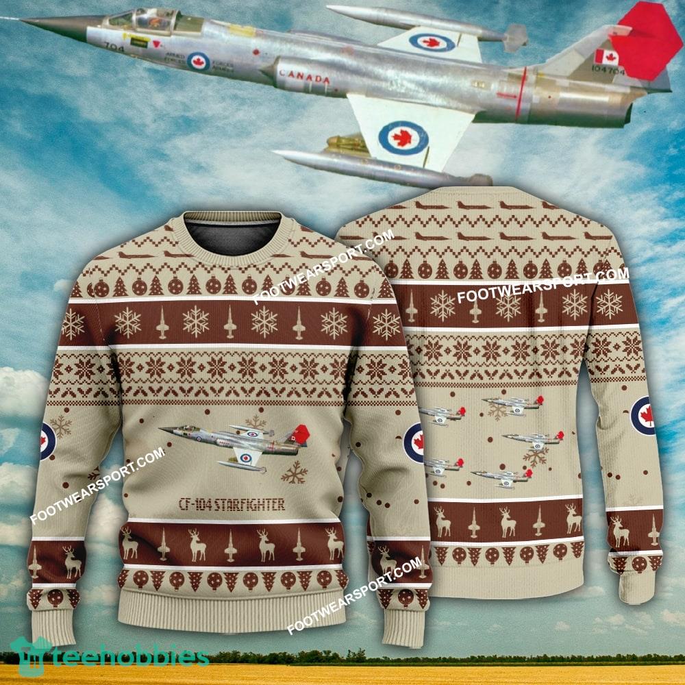 Aircraft Design CF-104 Starfighter CF104 Ugly Christmas 3D Sweater Gift Veteran