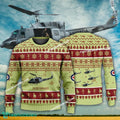 Aircraft Design CH-135 Twin Huey CH135 Ugly Christmas 3D Sweater Gift Veteran
