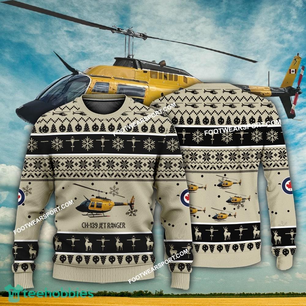 Aircraft Design CH-139 Jet Ranger CH139 Ugly Christmas 3D Sweater Gift Veteran