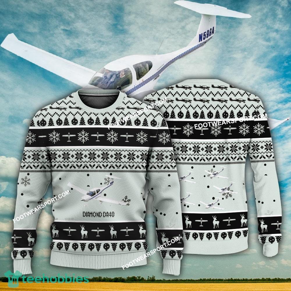 Aircraft Design Diamond DA40 Ugly Christmas 3D Sweater Gift Veteran