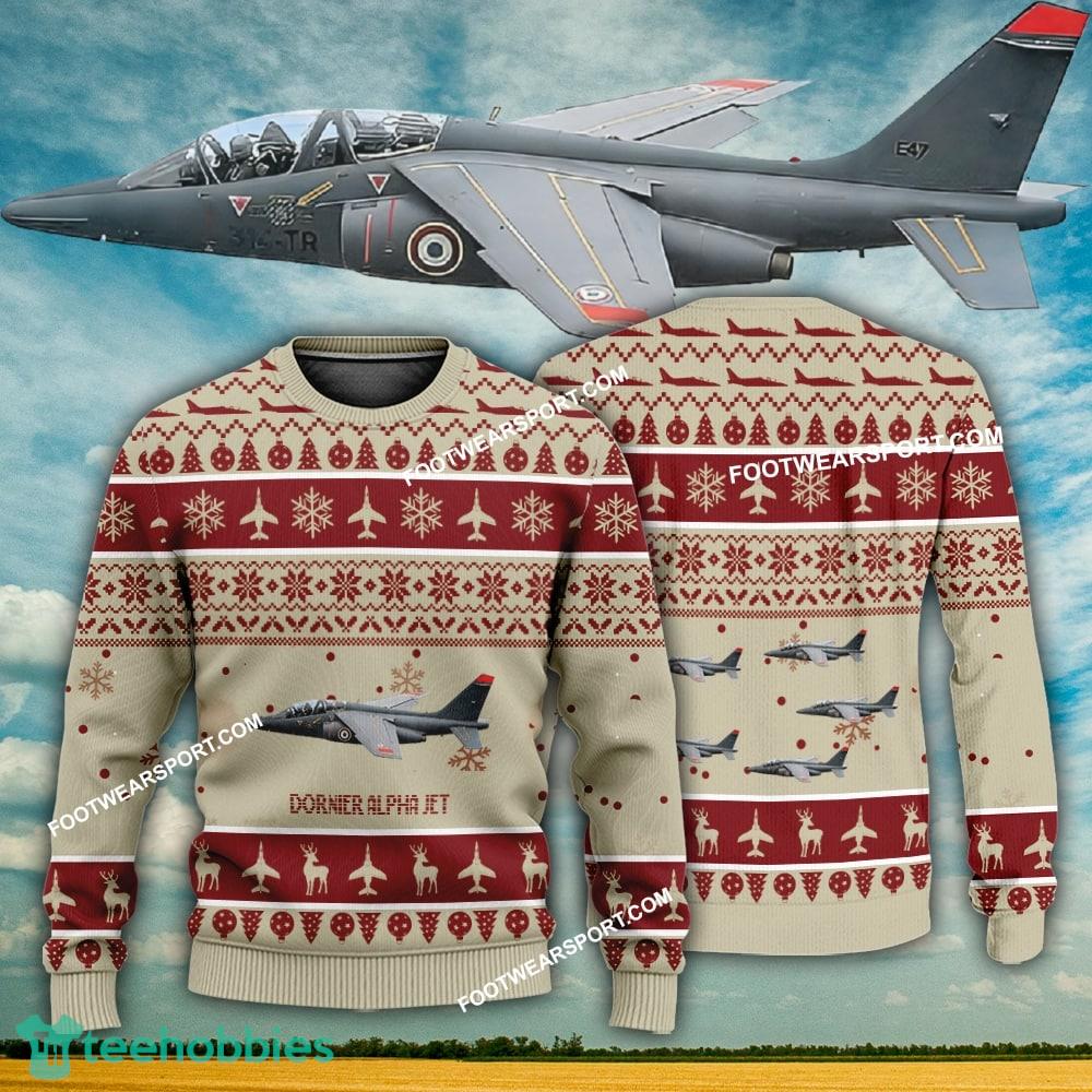 Aircraft Design Dornier Alpha Jet Ugly Christmas 3D Sweater Gift Veteran