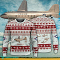 Aircraft Design Douglas DC-3 DC3 Ugly Christmas 3D Sweater Gift Veteran