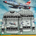 Aircraft Design F-100 Super Sabre F100 Ugly Christmas US Air Force 3D Sweater Gift Veteran