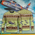 Aircraft Design F-84 Thunderjet F84 Ugly Christmas US Air Force 3D Sweater Gift Veteran