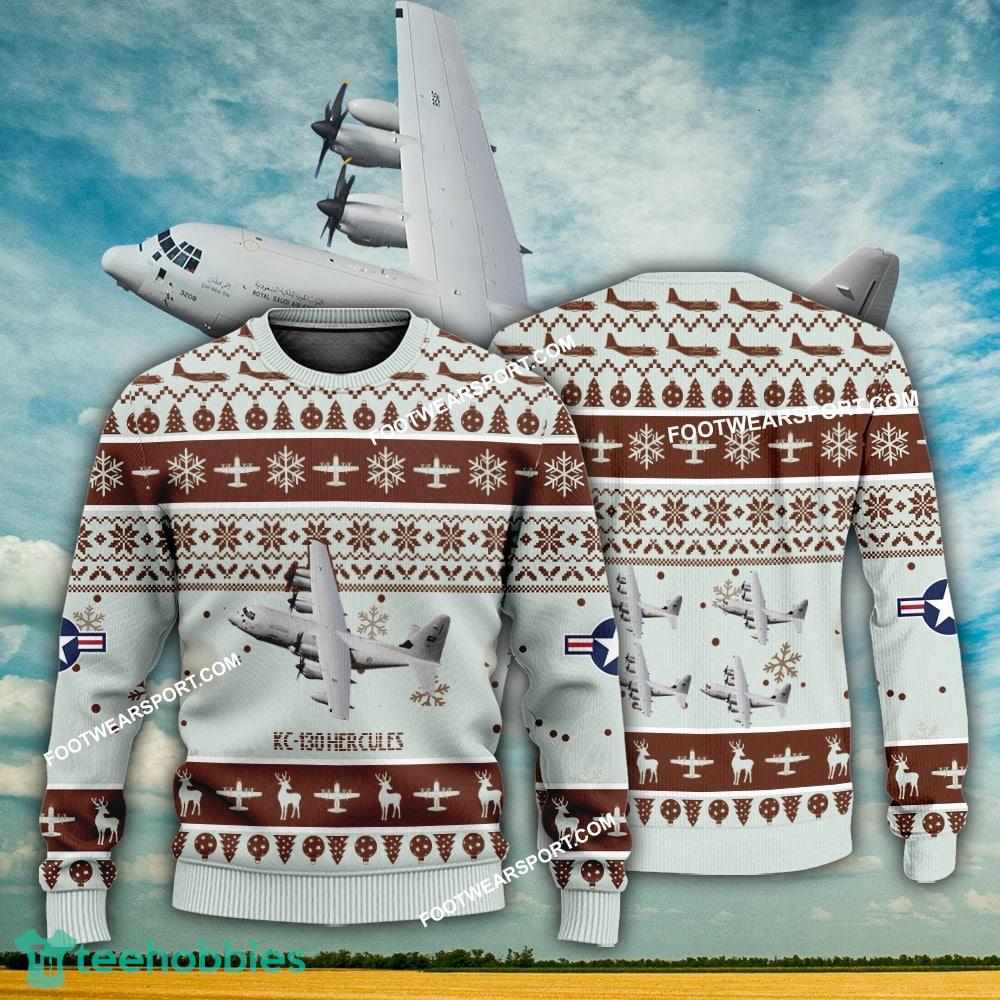 Aircraft Design KC-130 Hercules KC130 Ugly Christmas US Marine Corps 3D Sweater Gift Veteran