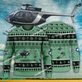 Aircraft Design MD Helicopters MD 500 Ugly Christmas 3D Sweater Gift Veteran