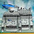 Aircraft Design P-51 Mustang Blue P51 Ugly Christmas US Army 3D Sweater Gift Veteran