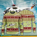 Aircraft Design SH-3 Sea King SH3 Ugly Christmas US Navy 3D Sweater Gift Veteran
