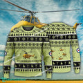 Aircraft Design Westland Whirlwind Helicopter Ugly Christmas 3D Sweater Gift Veteran