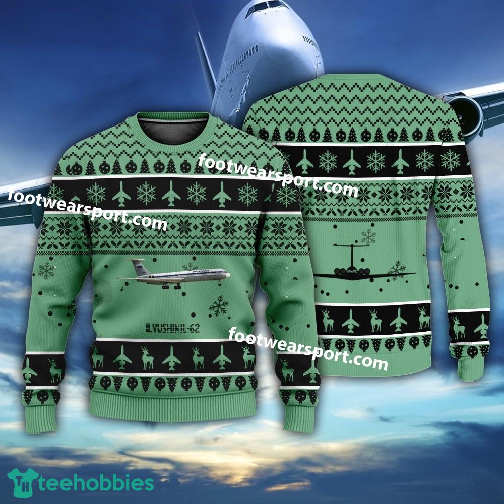 Aircraft Drawing Ilyushin IL-62 IL62 Christmas Sweater Gift Christmas