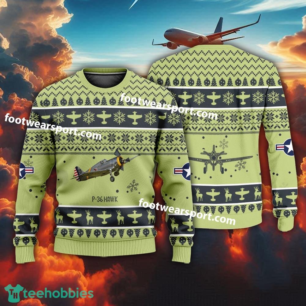 Aircraft P-36 Hawk P36 US Army Air Corps Christmas Sweater Gift Veteran