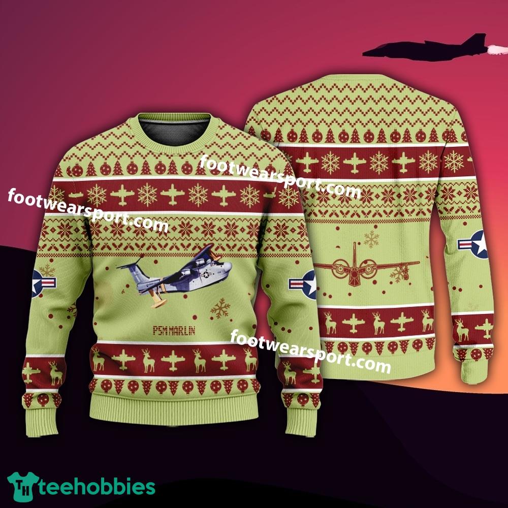 Aircraft P5M Marlin USCG US Coast Guard Christmas Sweater AOP Gift Holidays