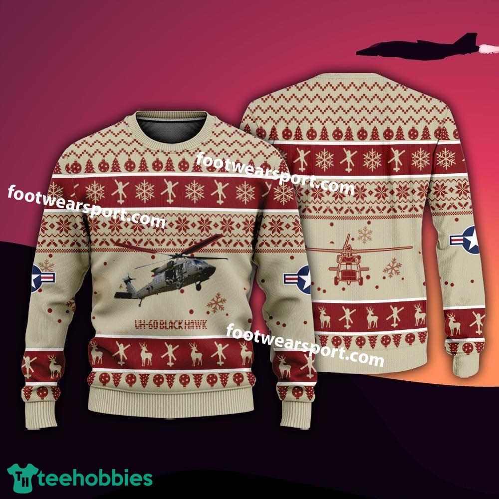 Aircraft UH-60 Black Hawk UH60 US Army Xmas Sweater AOP Gift Holidays