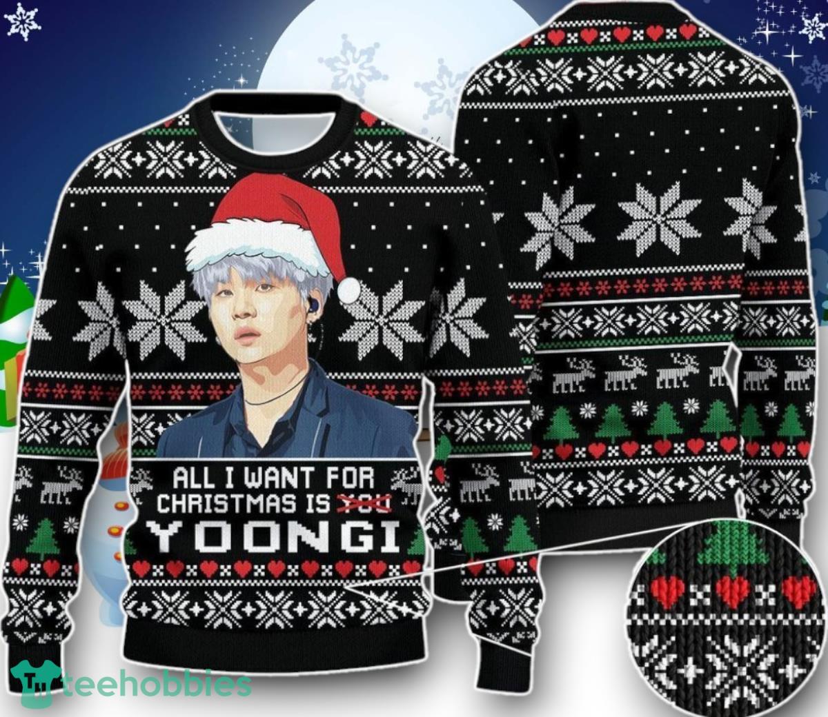 All I Want For Christmas Is Yoongi Ugly Christmas Sweater Unique Gift