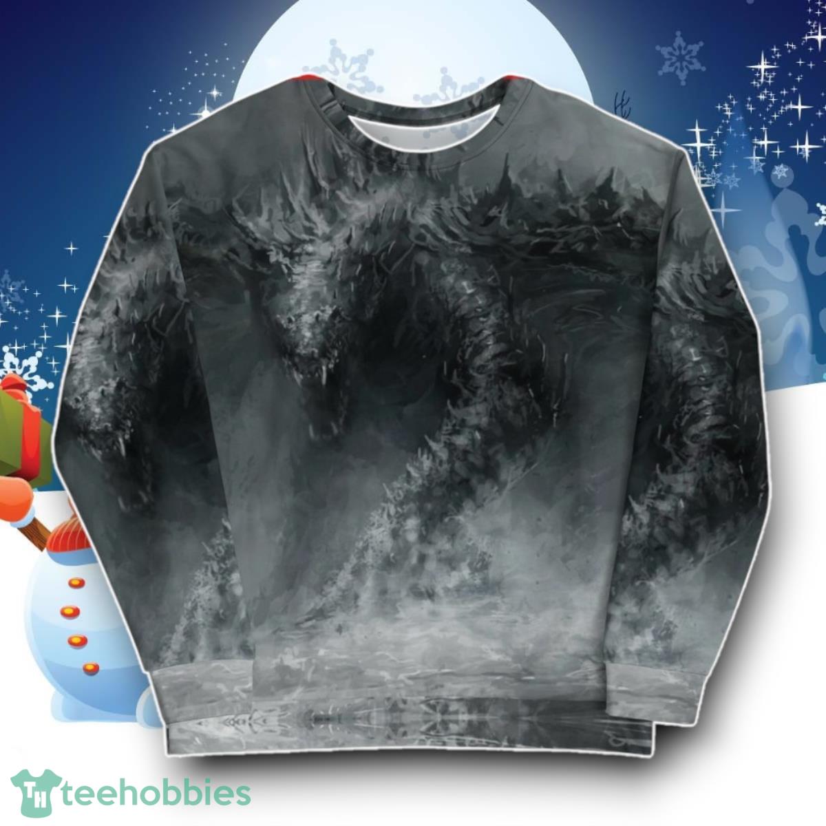 All Over Print Sea Dragon Abstract Art Pattern Unisex 3D Sweater Ugly Christmas Unique Gift