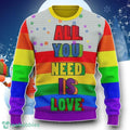 All You Need Is Love LGBT Ugly Christmas Sweater Unique Gift