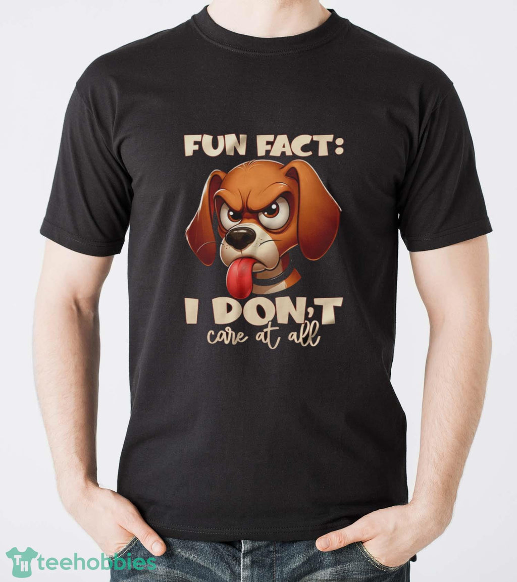 Angry Cartoon Dog Shirt, Fun Fact I Don’t Care At All Tee, Funny Pet Lover Top