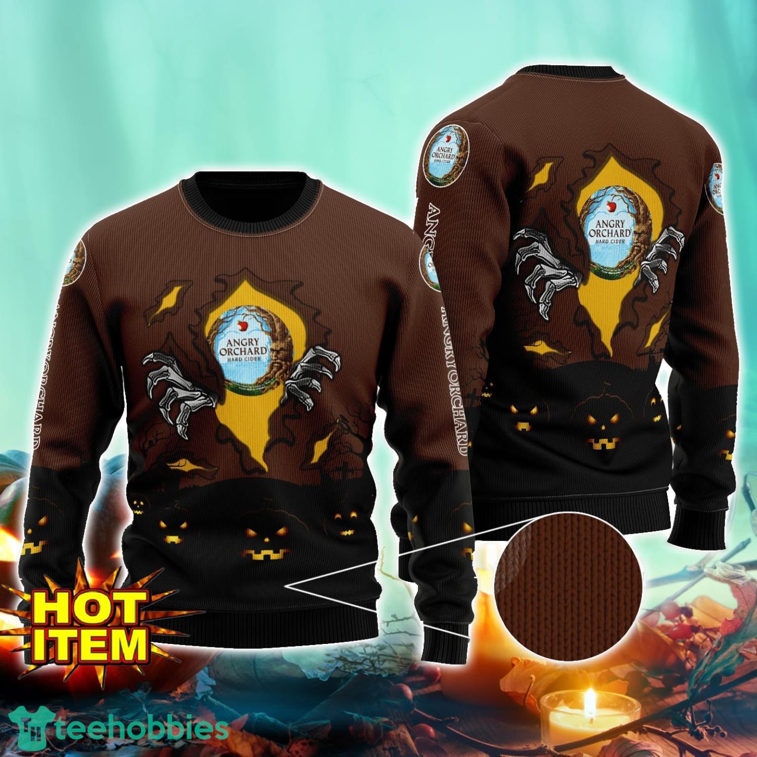 Angry Orchard Scary Night Halloween Hand Pull Out Halloween 3D Sweater For Men and Women