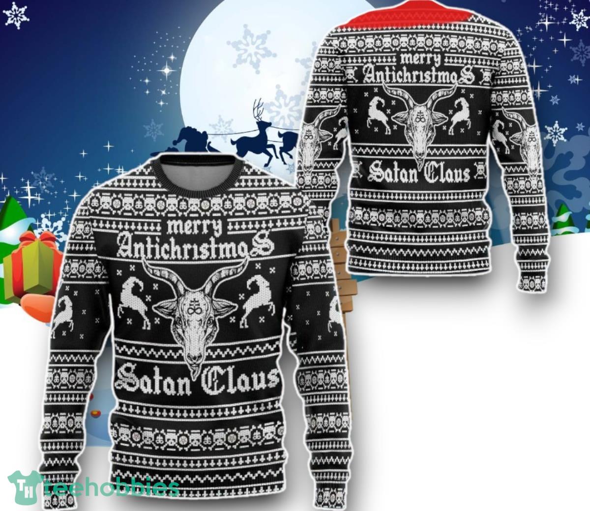 Antichristmas Satan Claus Horror Ugly Christmas Sweater Unique Gift