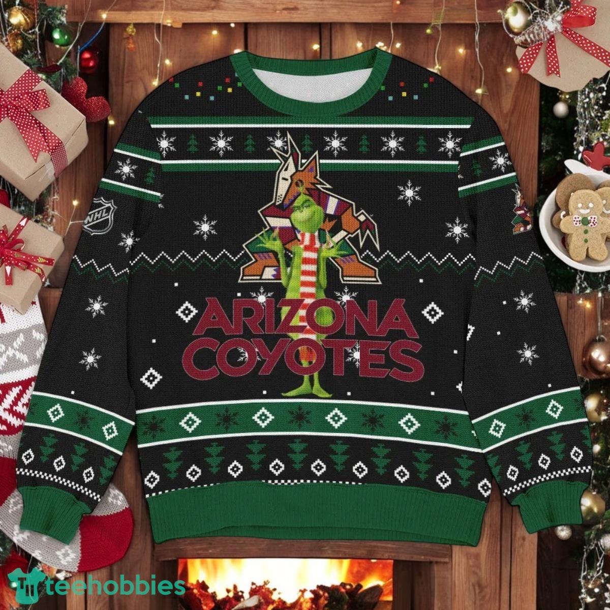 Arizona Coyotes NHL Grinch Ugly Christmas Sweater Team Holiday Christmas Gift
