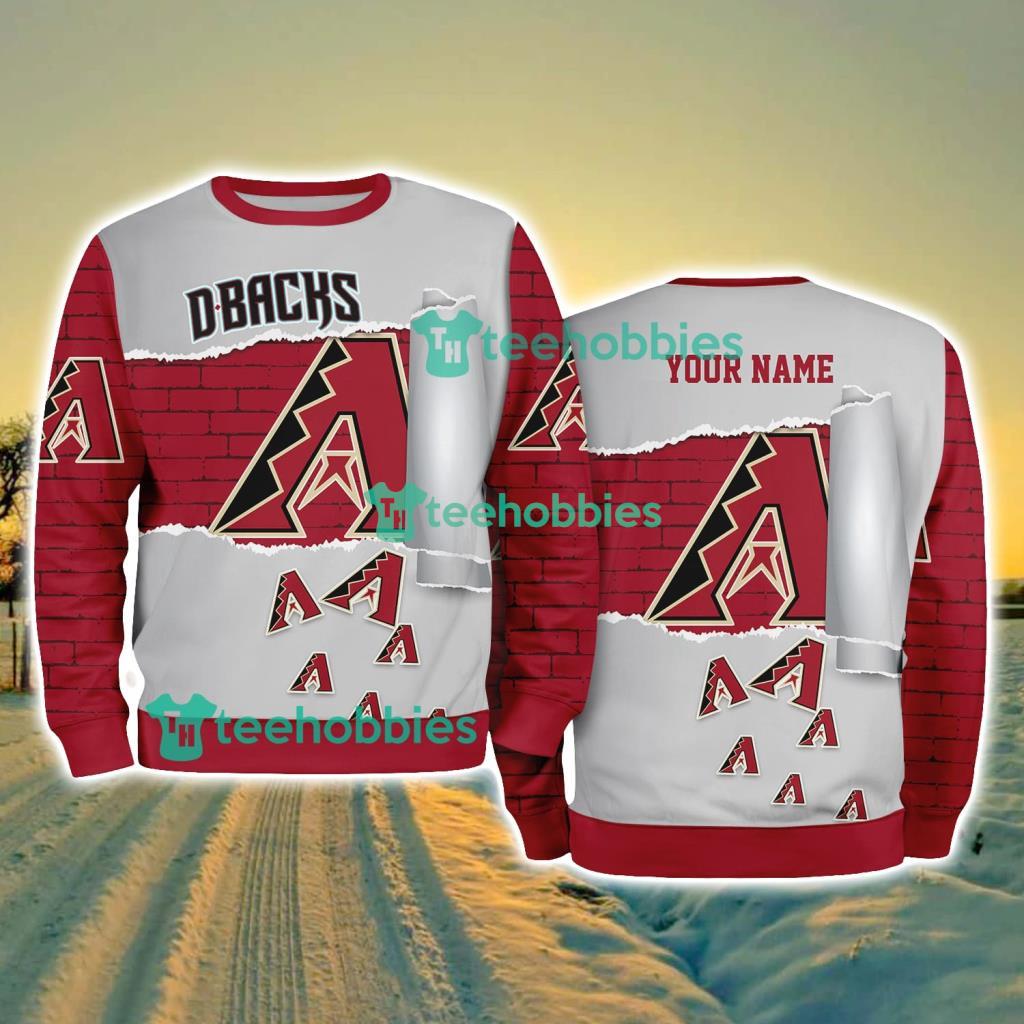 Arizona Diamondbacks MLB Sporty Color Custom Name Christmas Ugly Sweater Gift For Fans