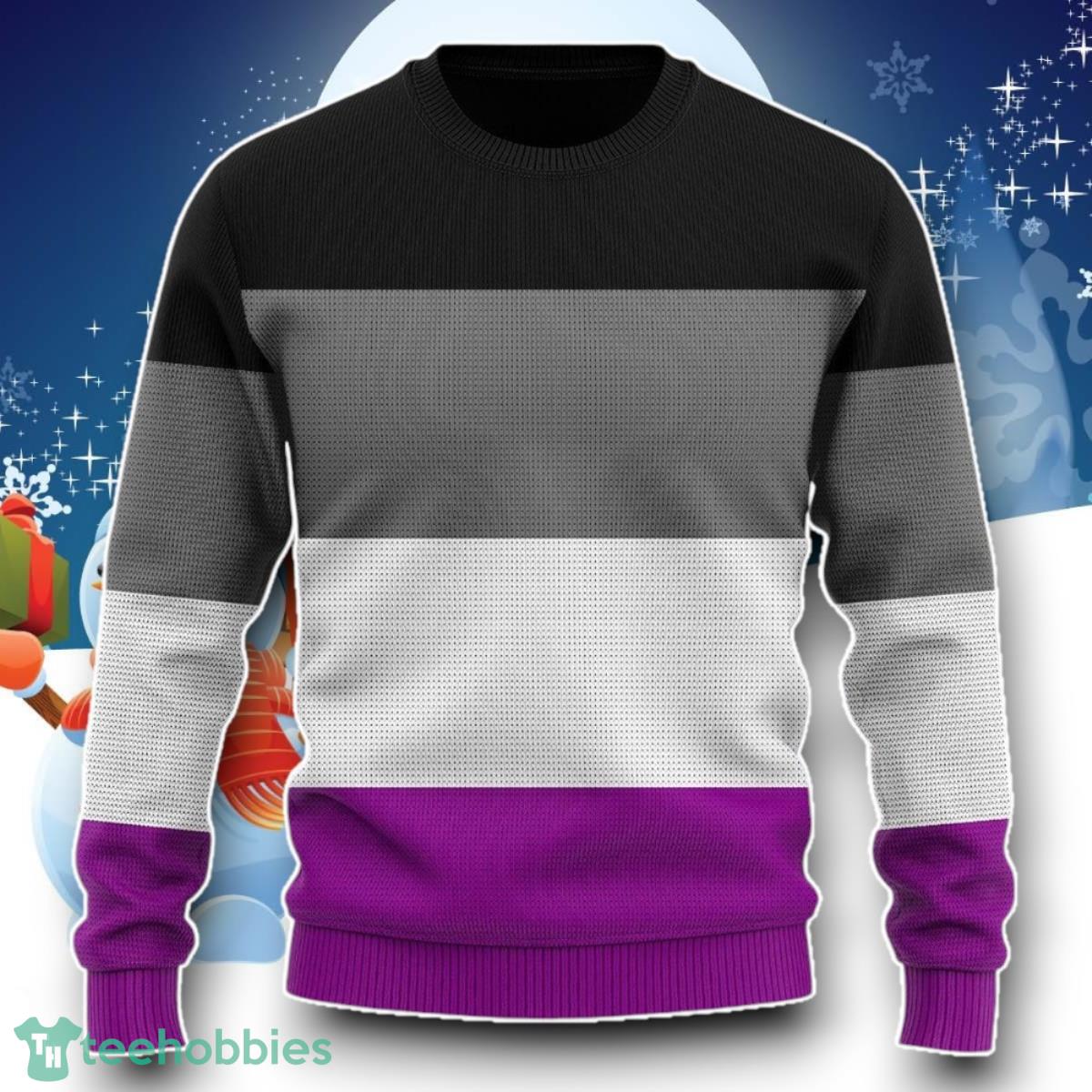 Asexual Pride Flag Ugly Christmas Sweater Unique Gift