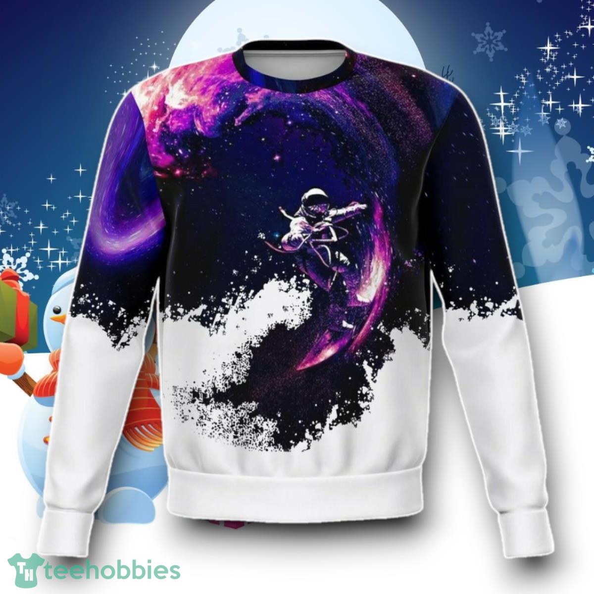 Astro Surf 3D Unisex Ugly Christmas Sweater Unique Gift