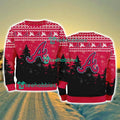 Atlanta Braves MLB Knitting Pattern Christmas Tree Pine Happy Ugly Sweater Merry Chistmas