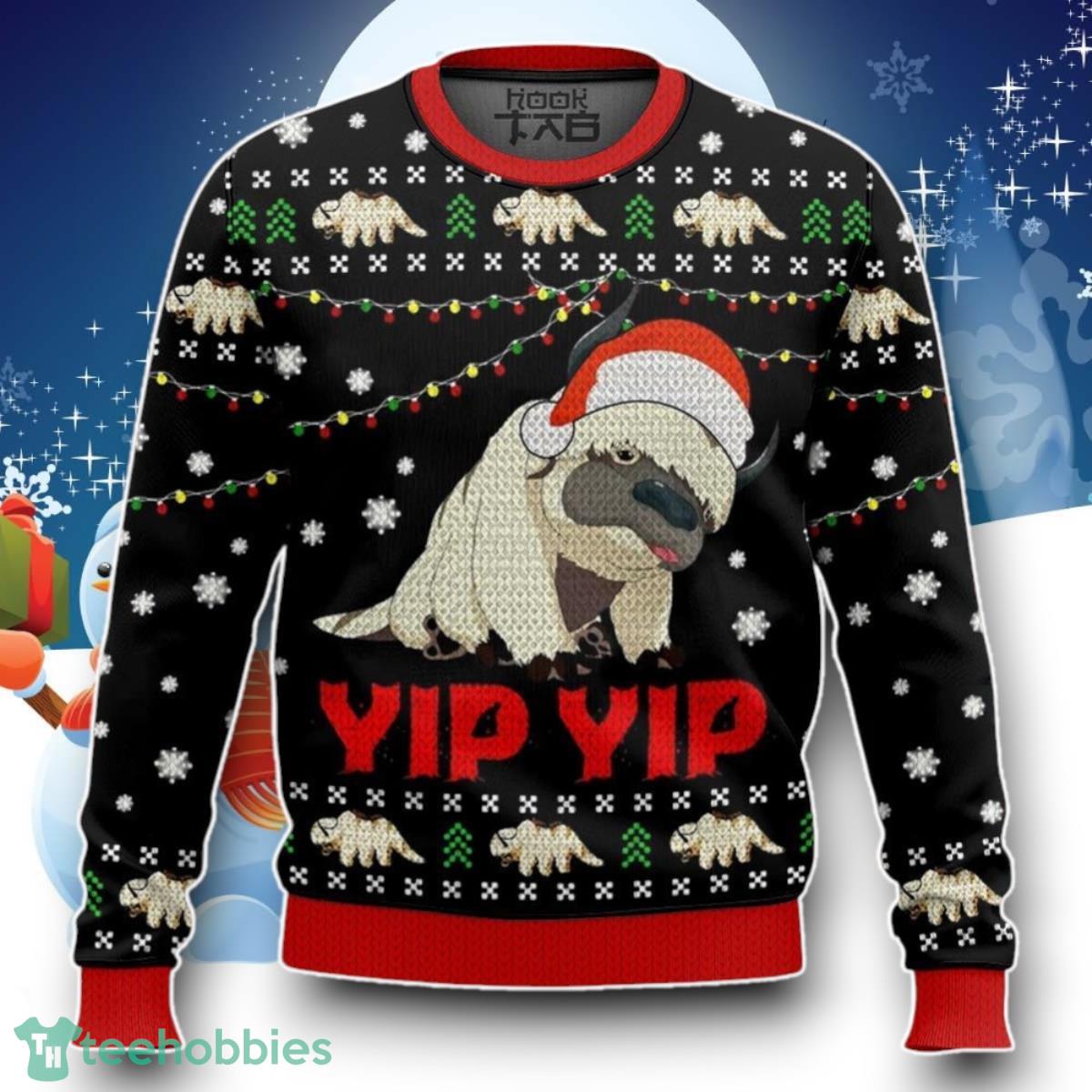 Avatar, Appa Sky Bison Yip Yip Ugly Christmas Sweater Unique Gift