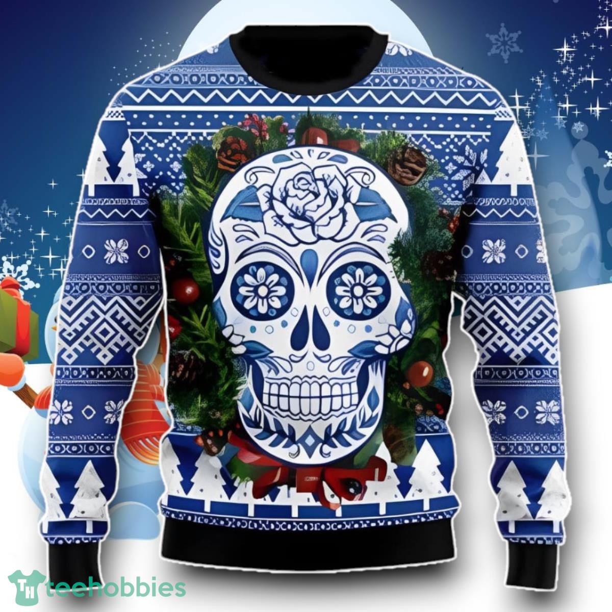 Awesome Sugar Skull Ugly Christmas Sweater Unique Gift