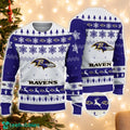 Baltimore Ravens Logo Ugly Christmas Sweater 3D Printed Unisex Sweater For Men And Women