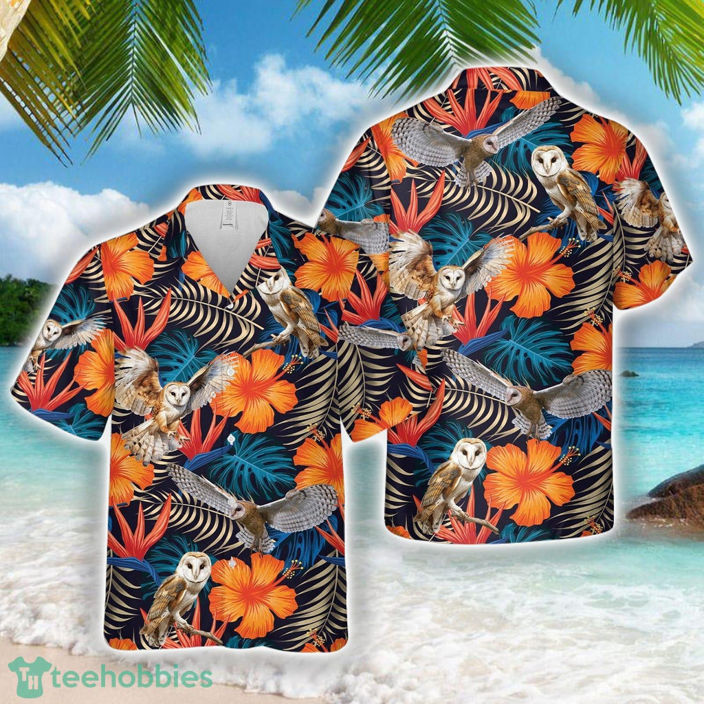 Barn Owl Hawaiian Shirt Beach Shirt