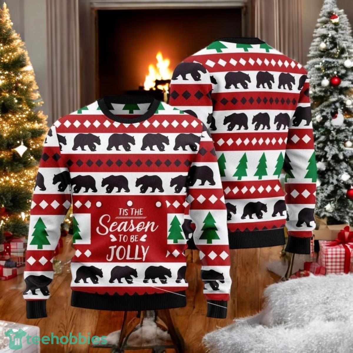 Bear Christmas Ugly Sweater Beary Tis The Season To Be Jolly Xmas Sweater