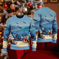Beechcraft C-12 Huron American Airlines In The Snowy Christmas Sky Ugly Sweater Best Gift