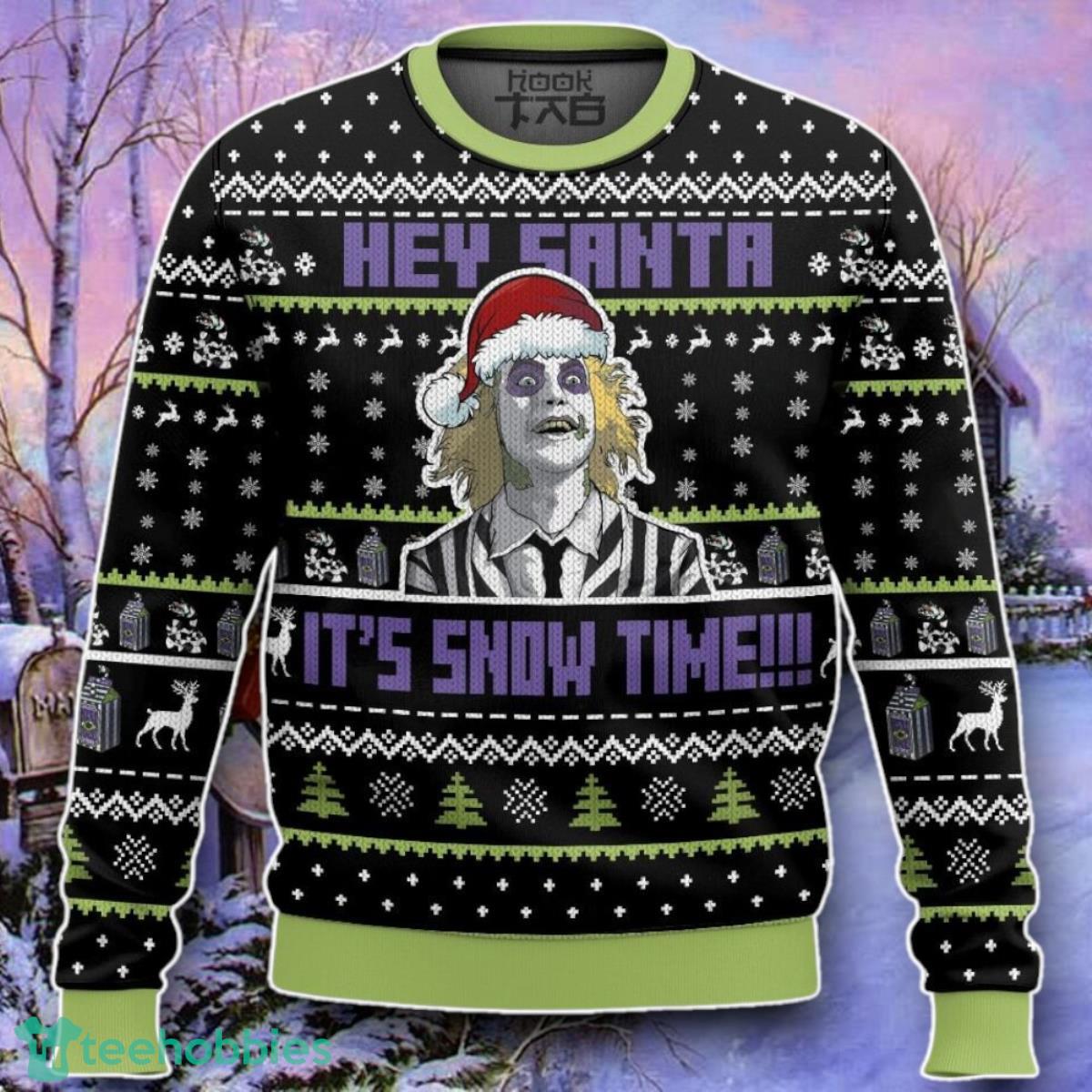 Beetlejuice It Snow Time Christmas Ugly 3D Sweater Style Gift