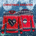 Design Heart Football Connecticut Huskies Xmas 3D Sweater Gift Holidays